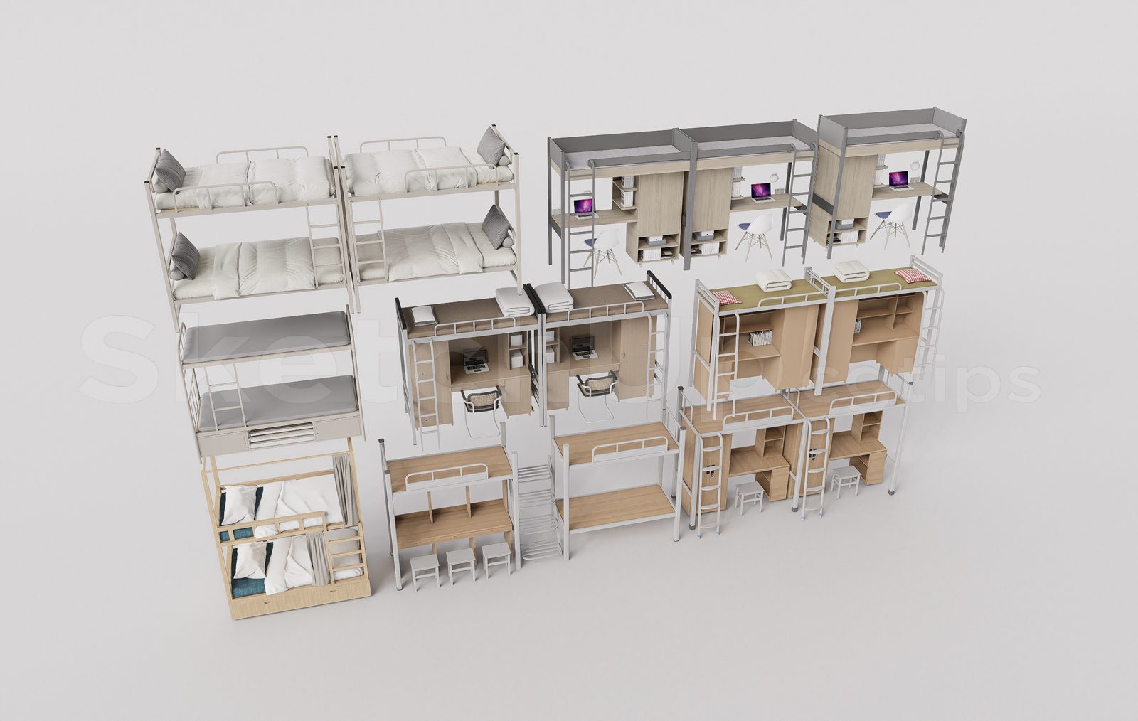 16565. Free Sketchup Child Bed Model Download (1)