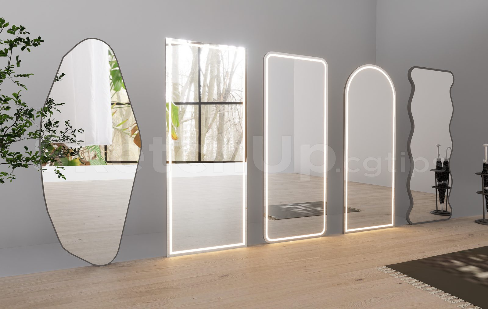 16569. Free Sketchup Mirror Model Download (2)