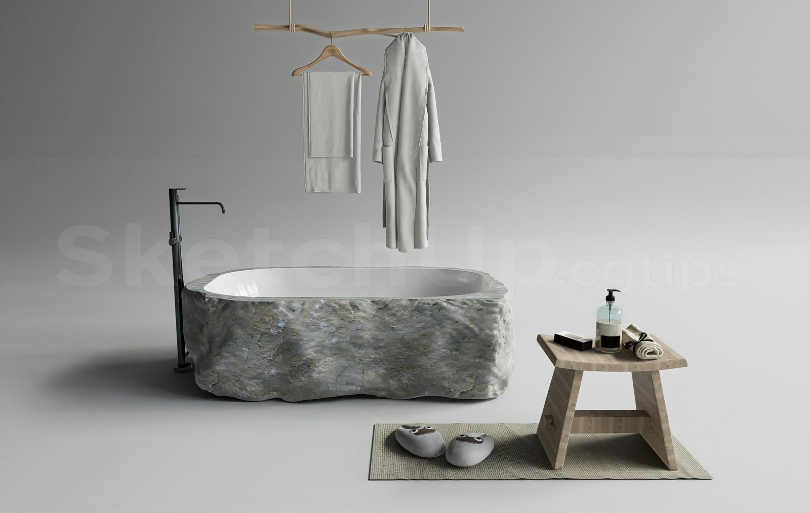 16595. Free Sketchup Bathtub Model Download (1)