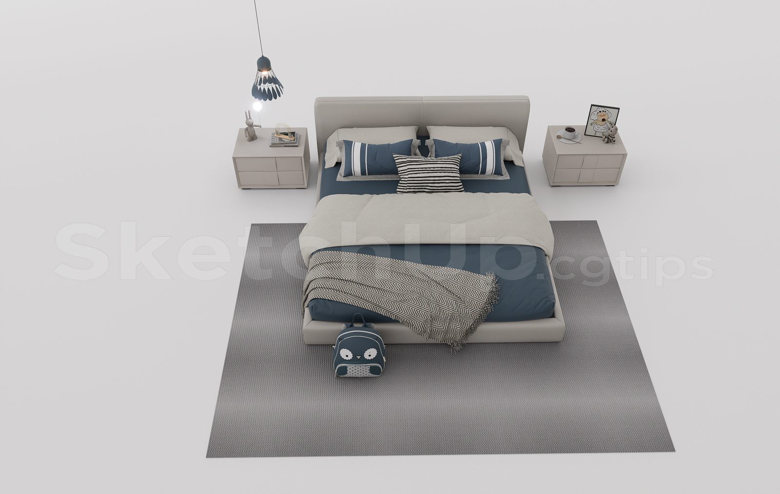 16682. Free Sketchup Child Bed Model Download (1)