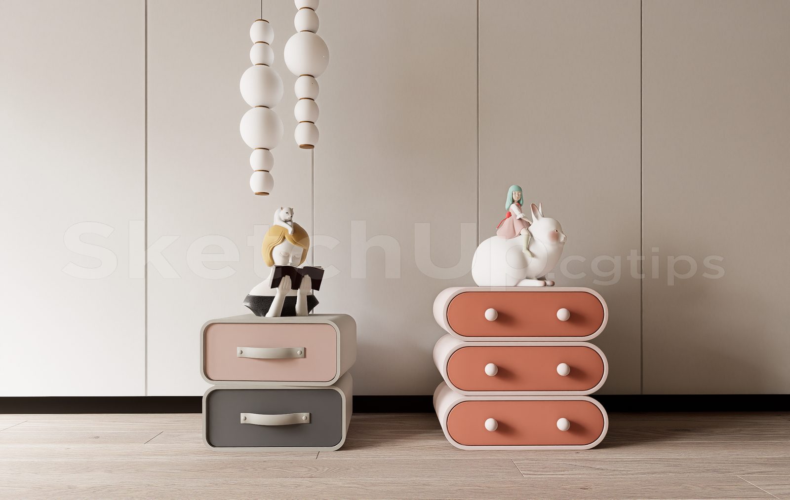 16722. Free Sketchup Kids’ Nightstand Model Download (2)