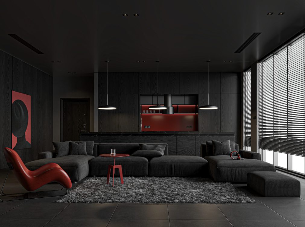 16742. Free Sketchup Living - Kitchen Room Interior Model Download By Thanh Trung (1)