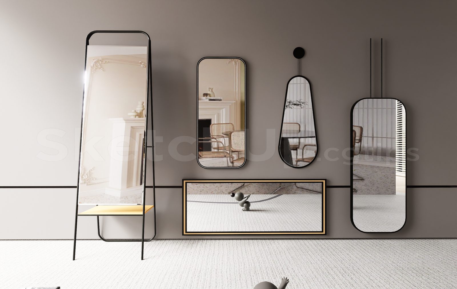 16777. Free Sketchup Mirror Model Download (1)