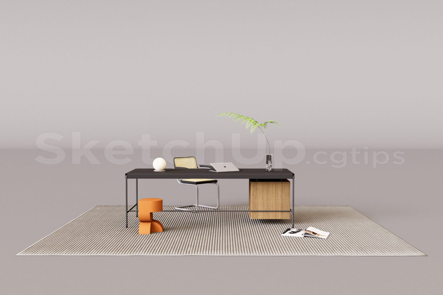 16861. Free Sketchup Work Desk Model Download