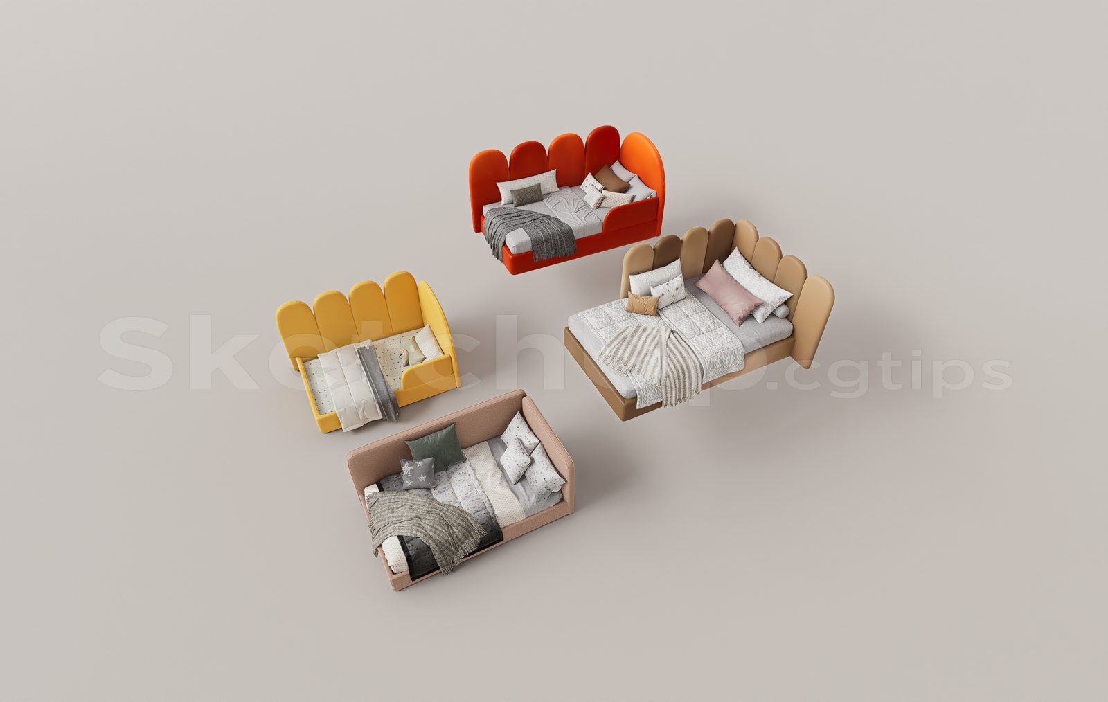 16978. Free Sketchup Child Bed Model Download (1)