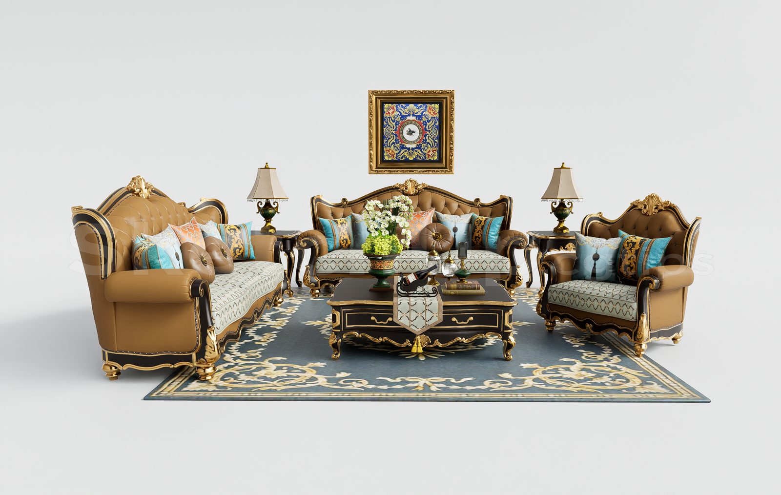 16983. Free Sketchup Neoclassical Sofa Model Download (2)
