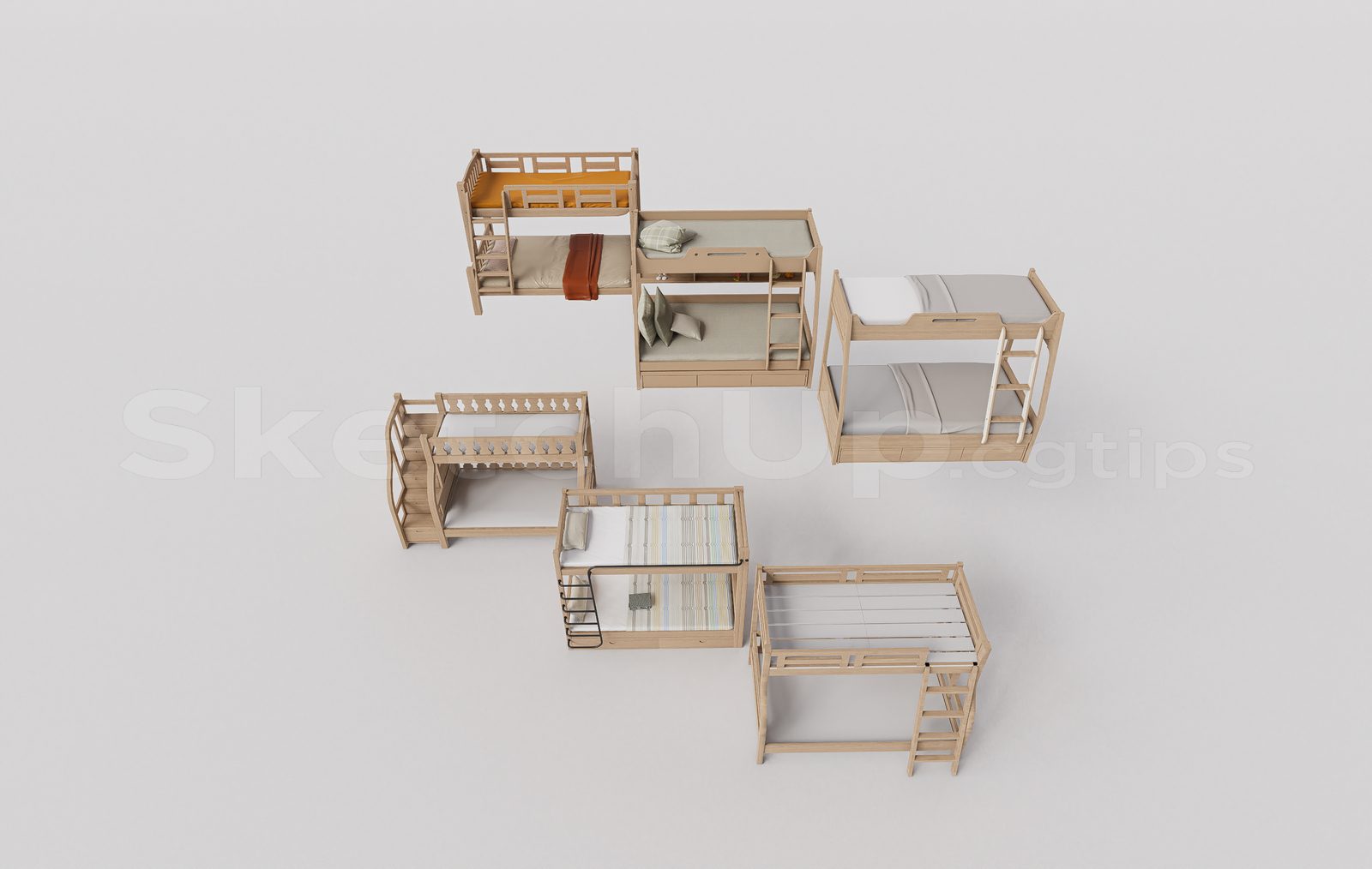 16996. Free Sketchup Child Bed Model Download (1)