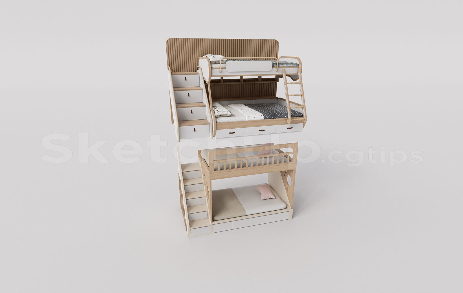 17014. Free Sketchup Child Bed Model Download (2)