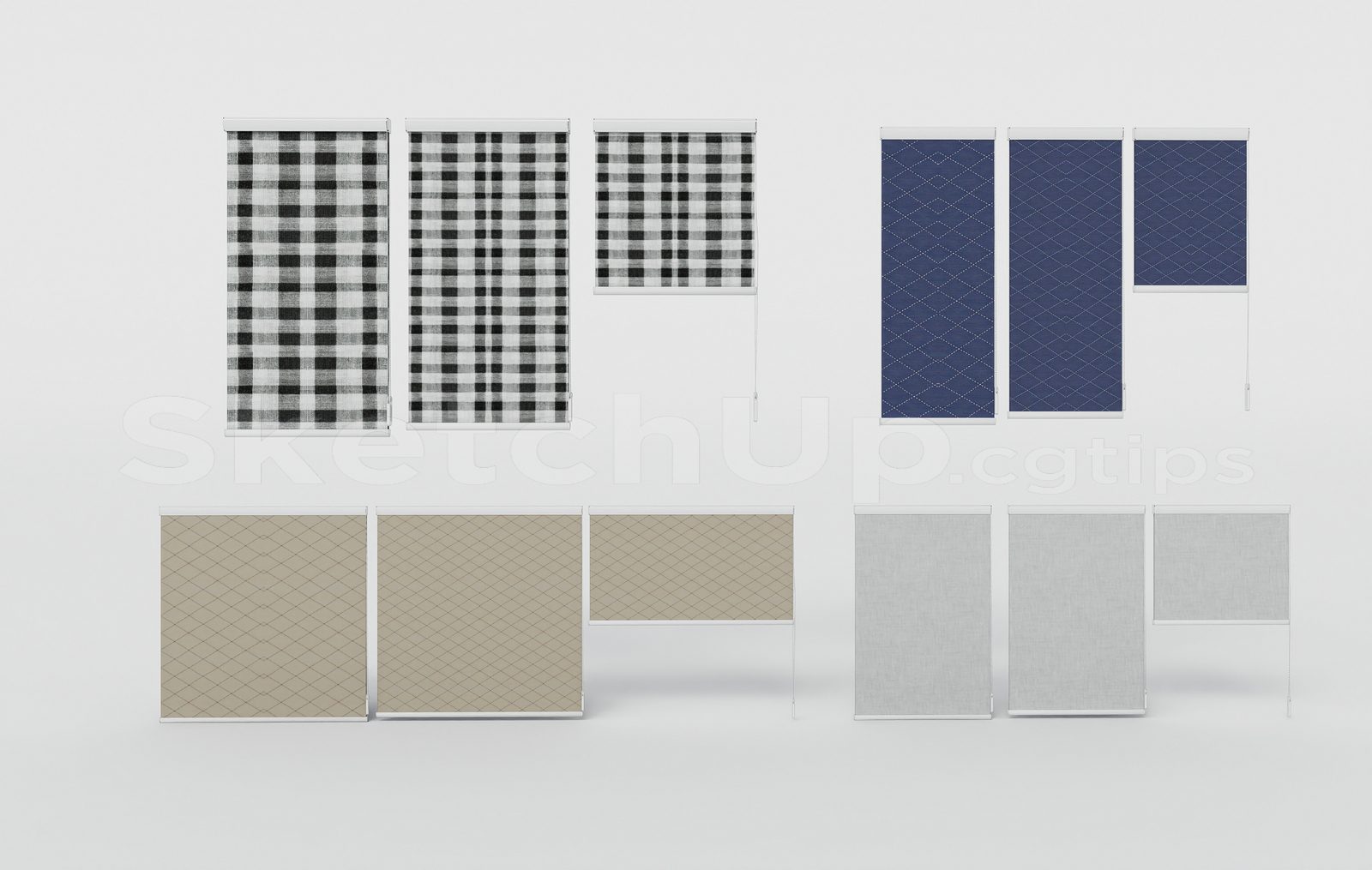 17028. Free Sketchup Curtain Model Download (1)