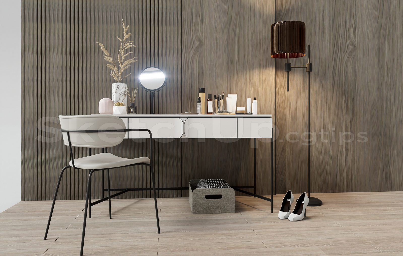 17051. Free Sketchup Makeup Table Model Download (2)