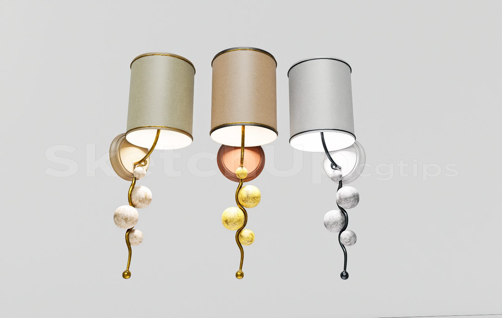 17090. Free Sketchup Wall Light Model Download (2)