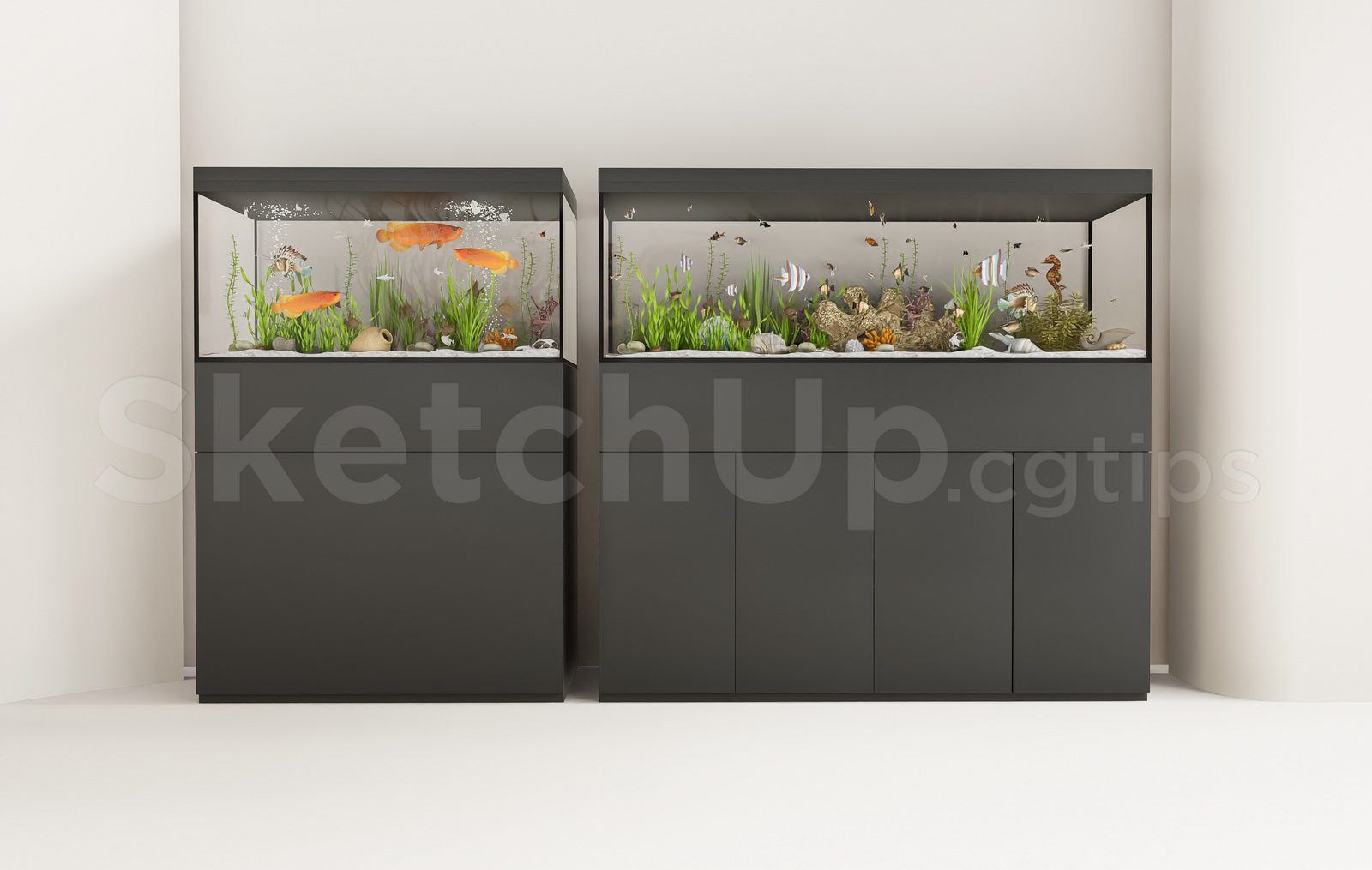 20599. Free Sketchup Aquarium Tank Model Download (1)