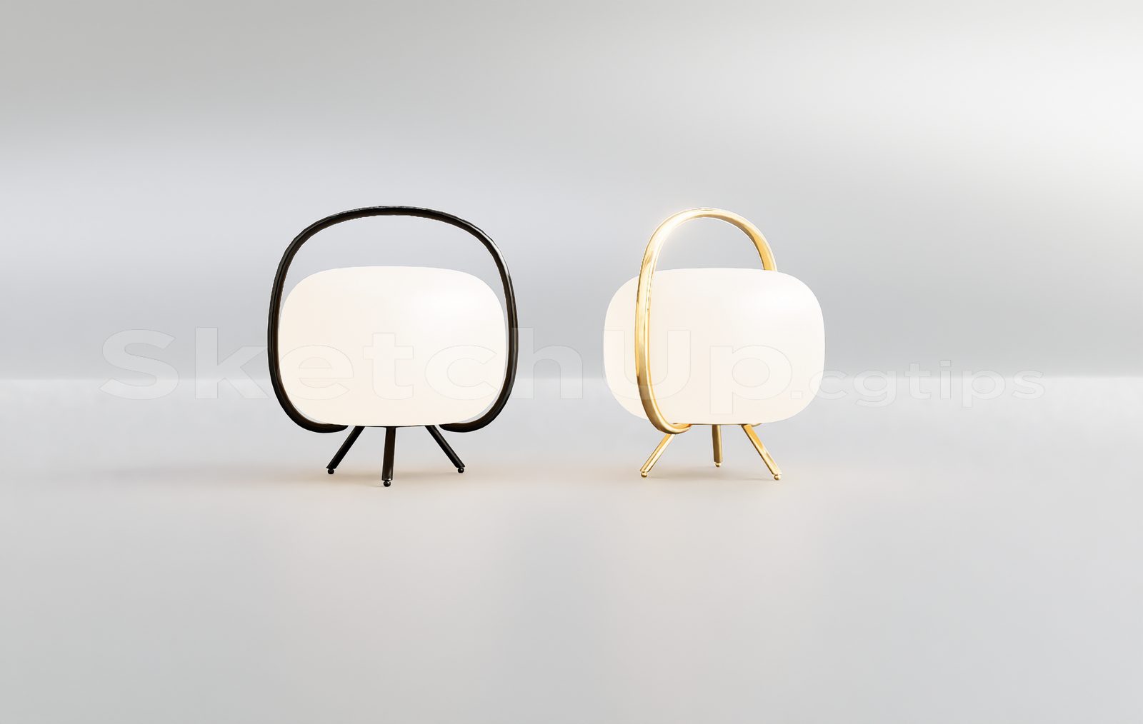 17133. Free Sketchup Table Lamp Model Download (1)