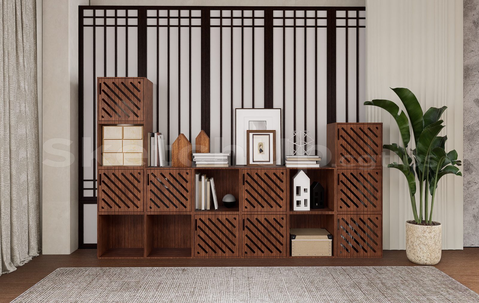 17146. Free Sketchup Full Furniture Set Model Download (1)