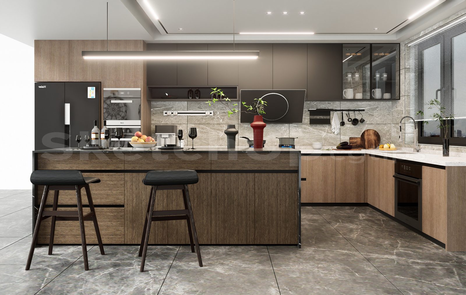 17151. Free Sketchup Kitchen Island Model Download (1)