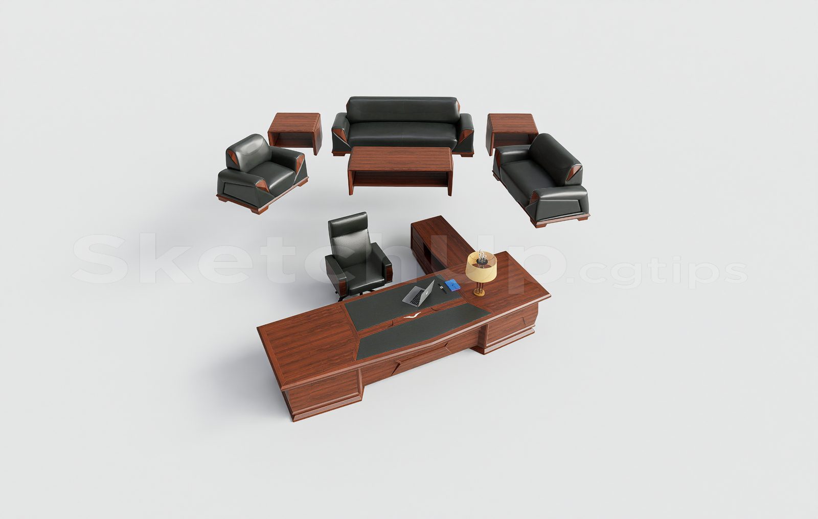 17163. Free Sketchup Work Desk Model Download (2)
