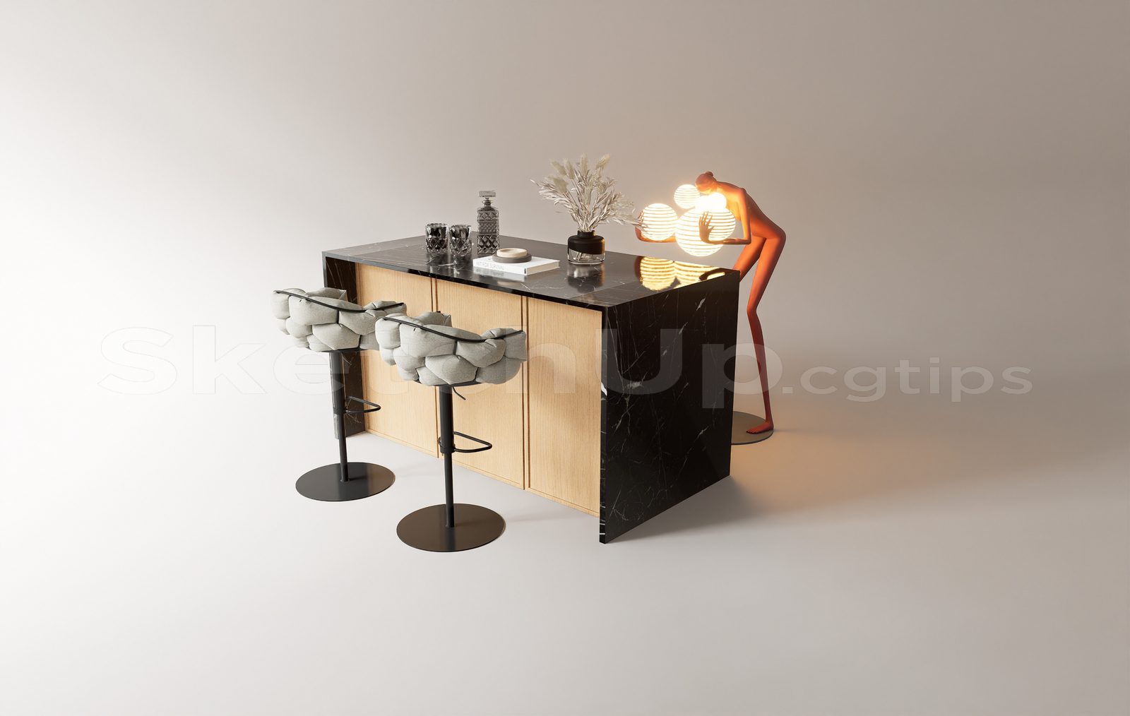 17168. Free Sketchup Kitchen Island Model Download (2)