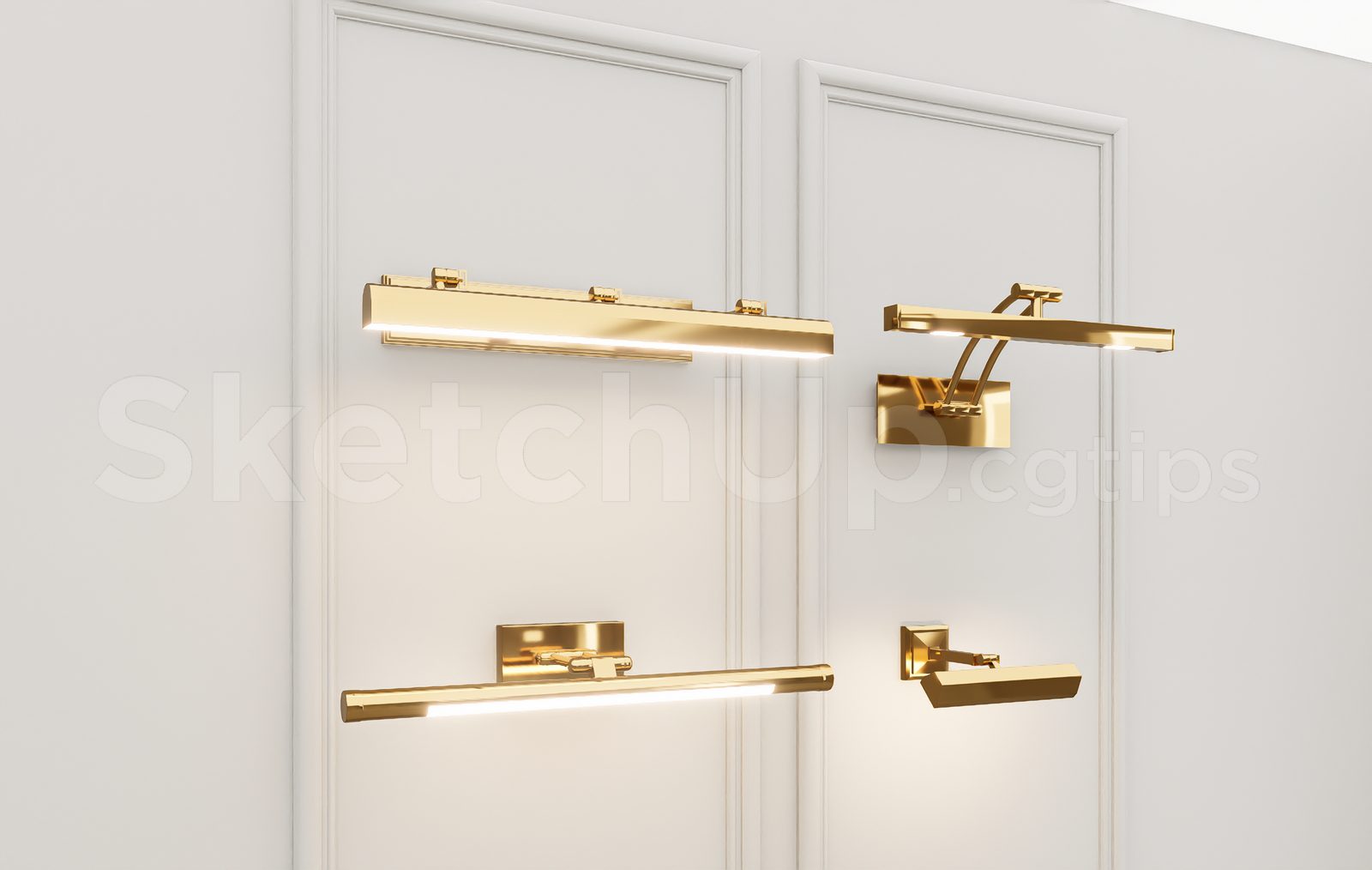 17220. Free Sketchup Wall Light Model Download (1)