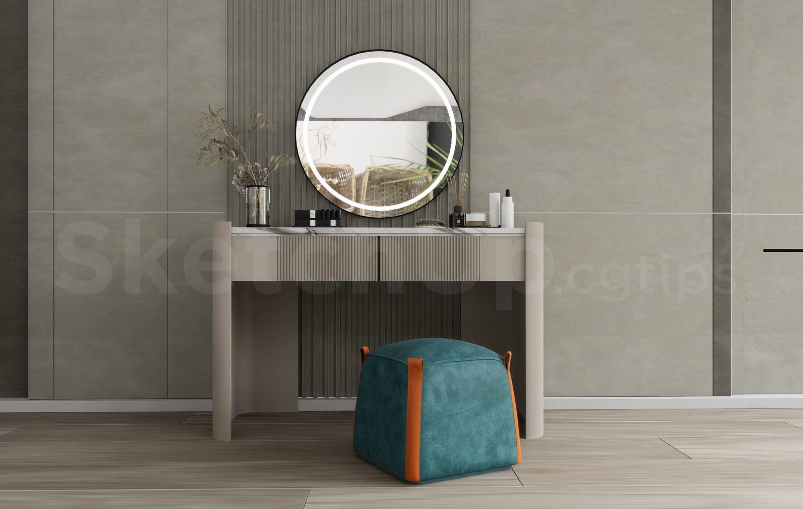 17221. Free Sketchup Makeup Table Model Download (1)