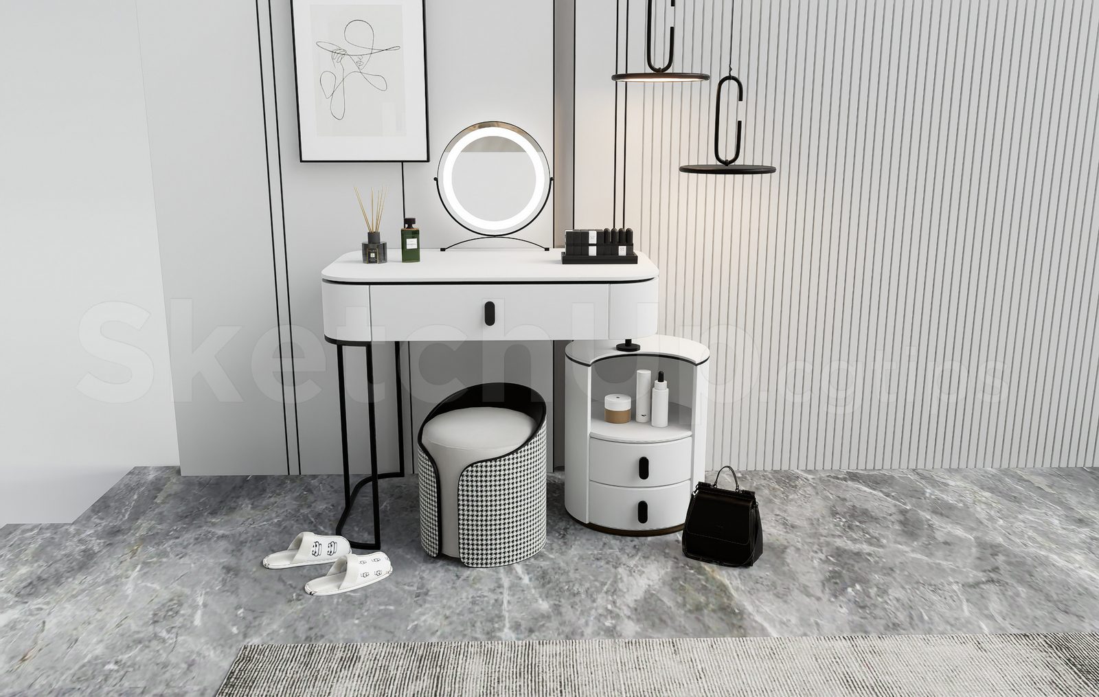 17235. Free Sketchup Makeup Table Model Download (1)