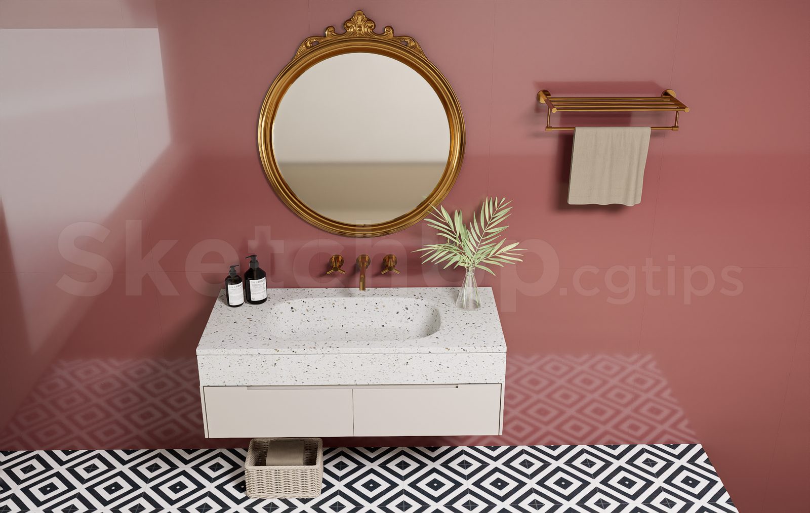 17245. Free Sketchup Lavabo Model Download (2)