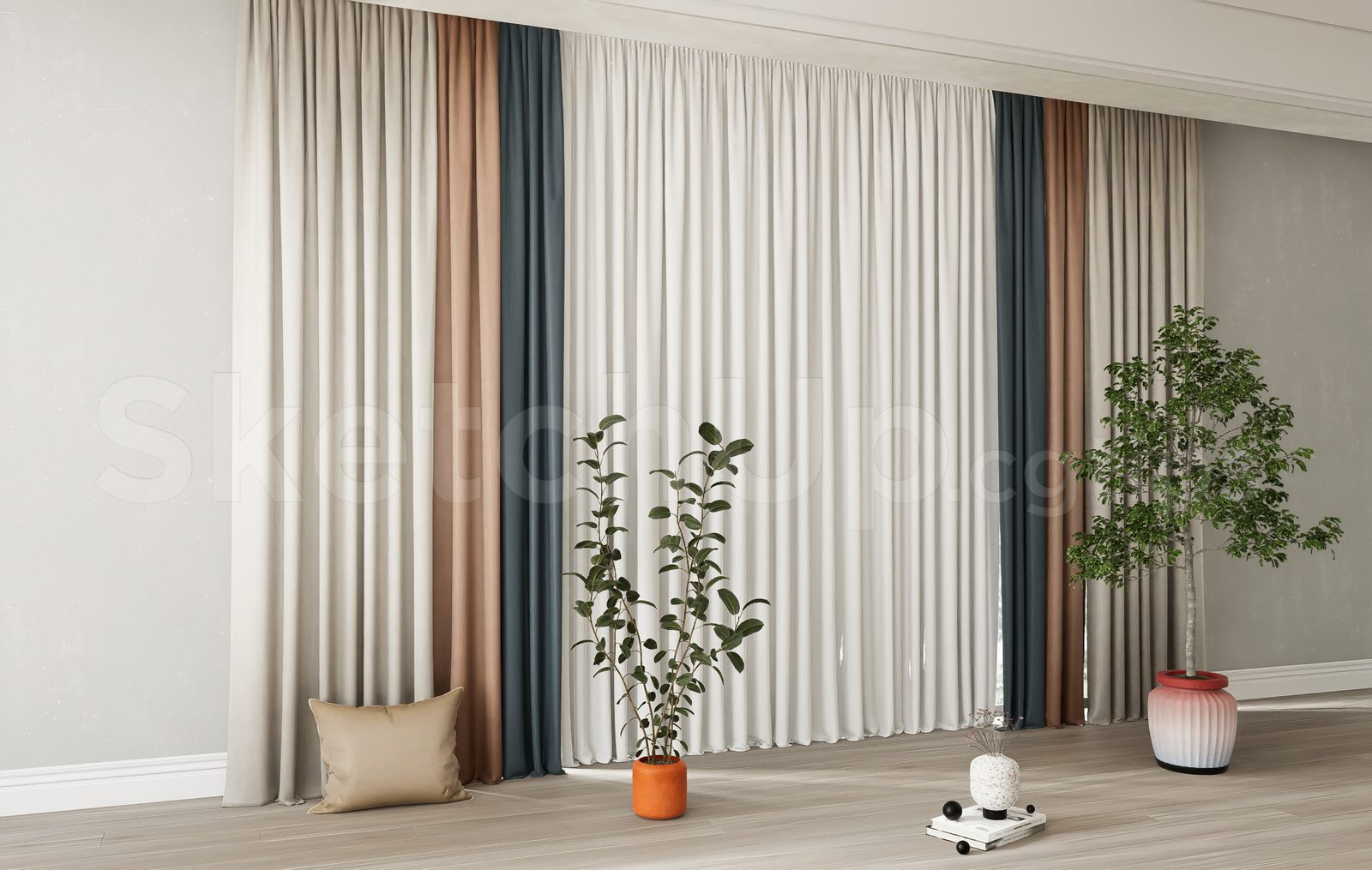 17258. Free Sketchup Curtain Model Download (2)