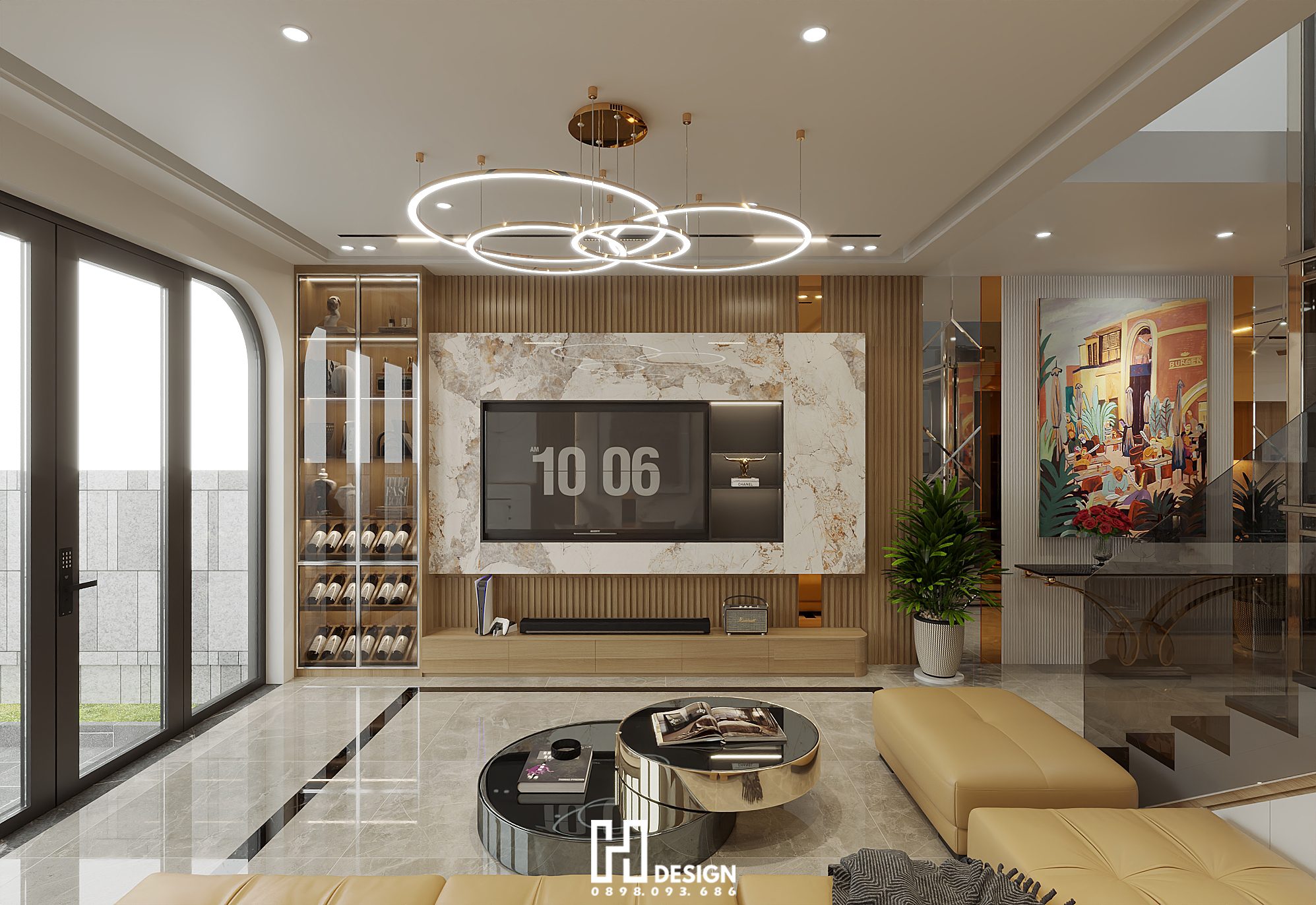 17327. Free Sketchup Living Room - Kitchen Interior Model Download By Hoang (1)