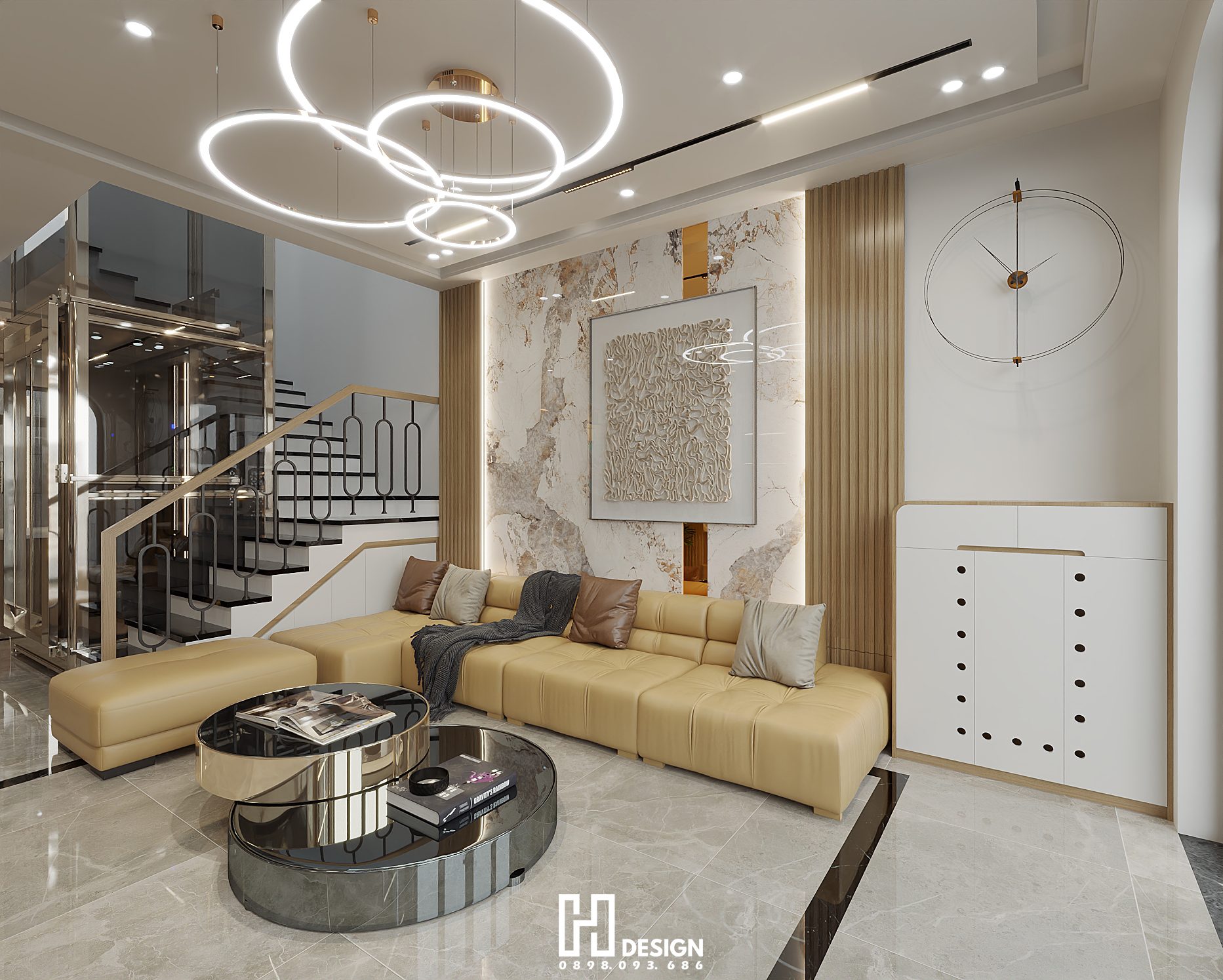 17327. Free Sketchup Living Room - Kitchen Interior Model Download By Hoang (2)