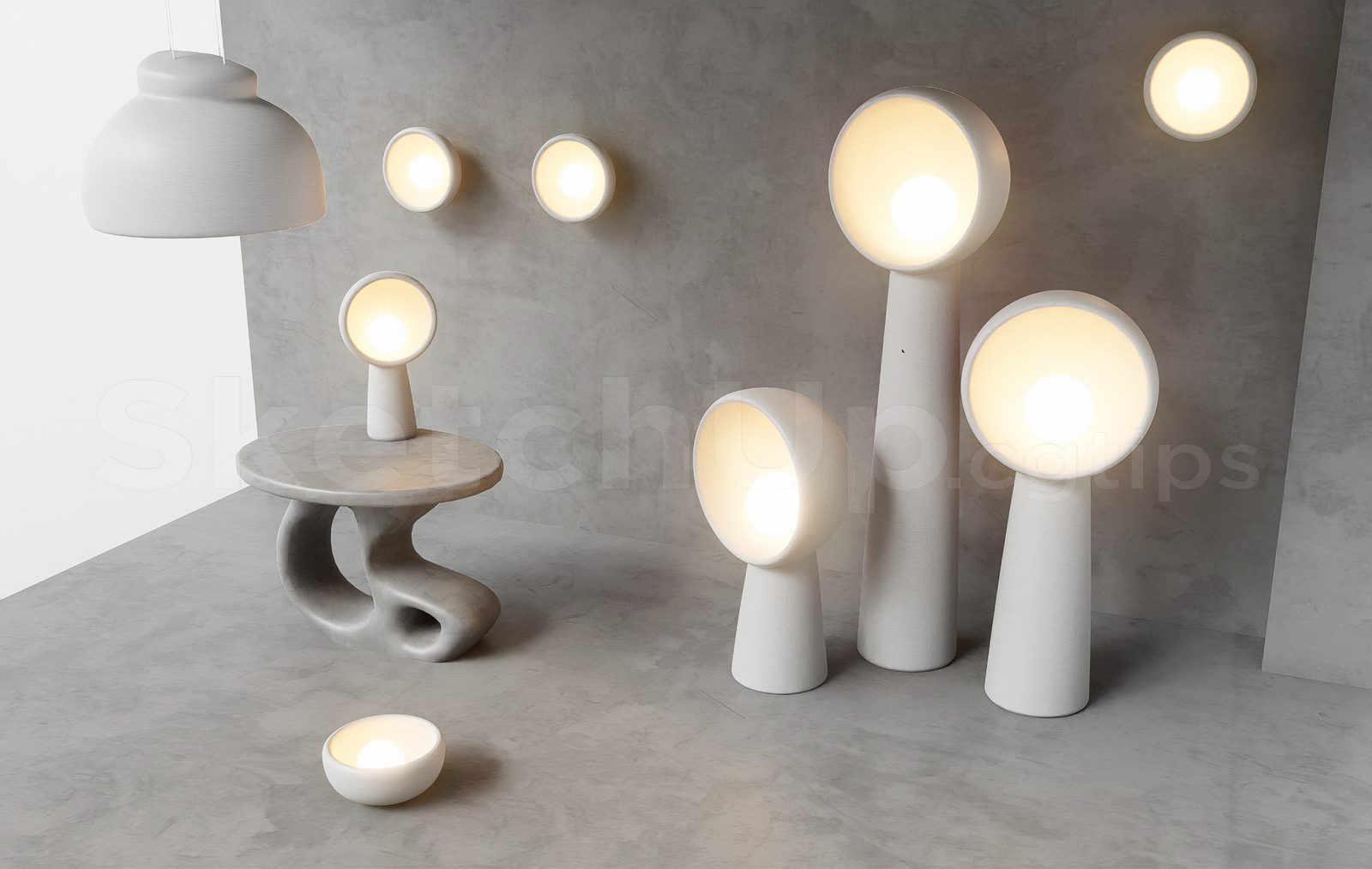 17369. Free Sketchup Table Lamp Model Download (2)