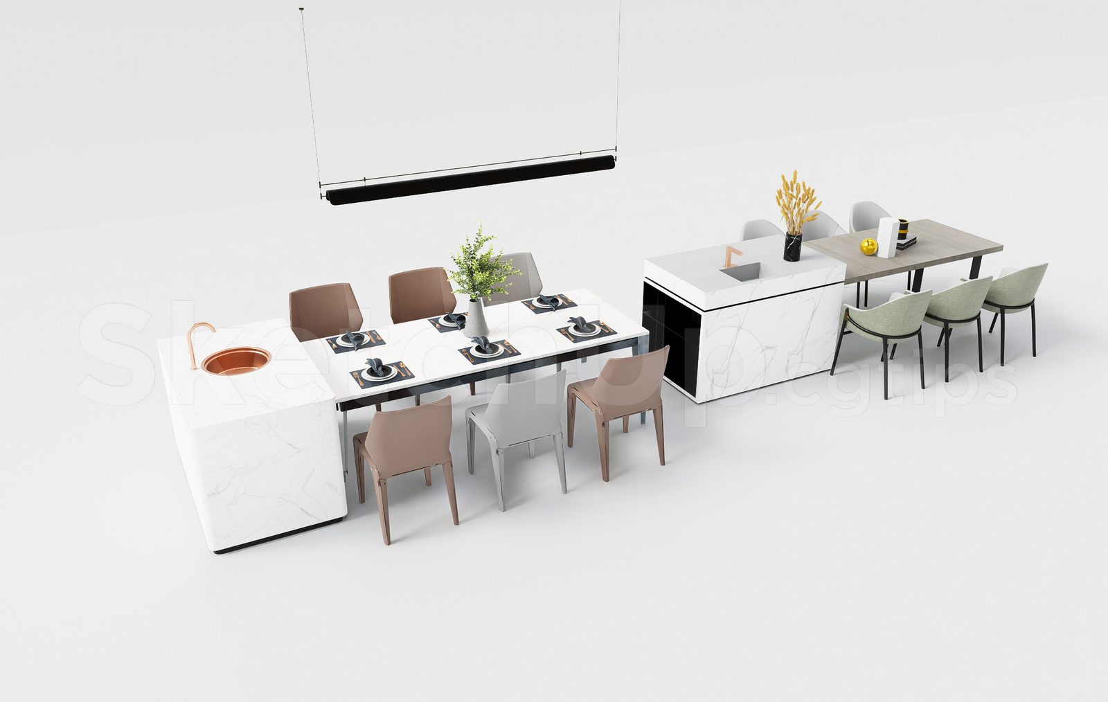 17396. Free Sketchup Kitchen Island Model Download (1)