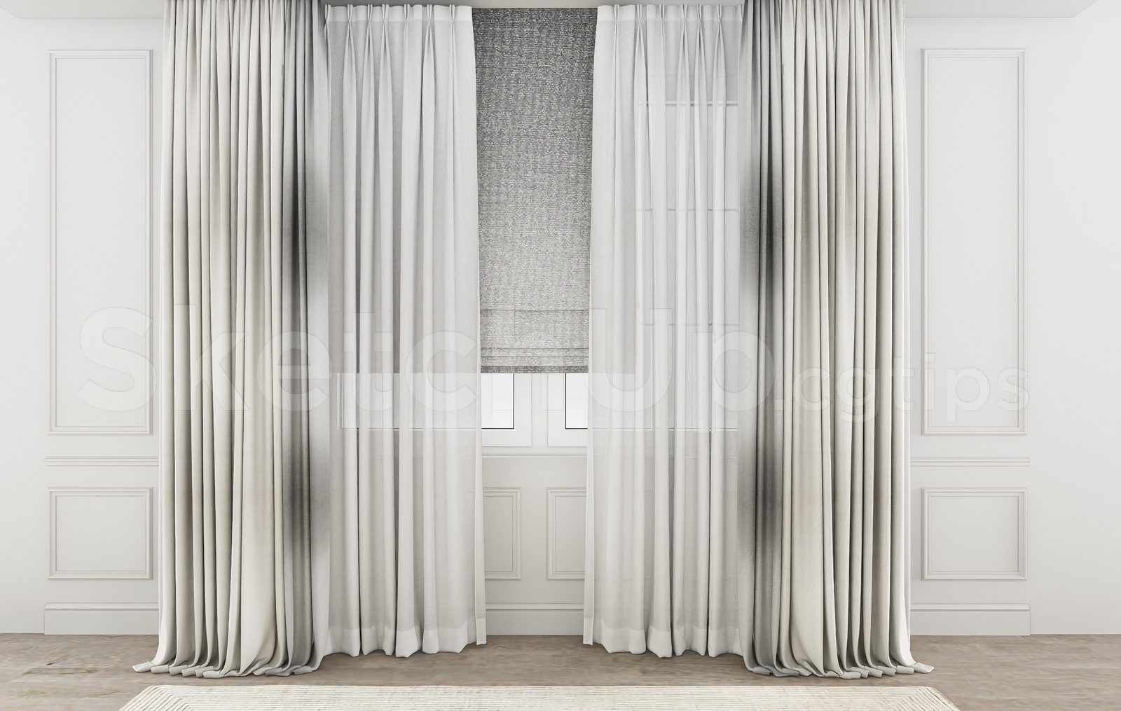 17398. Free Sketchup Curtain Model Download (2)