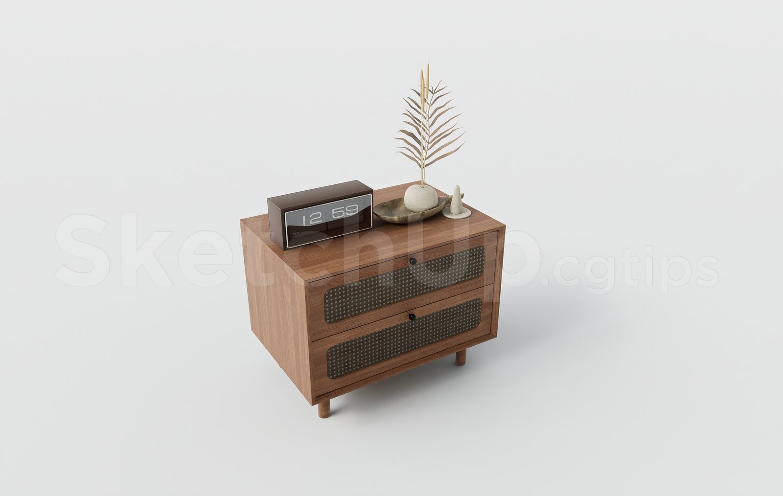 17458. Free Sketchup Bed Side Table Model Download (1)