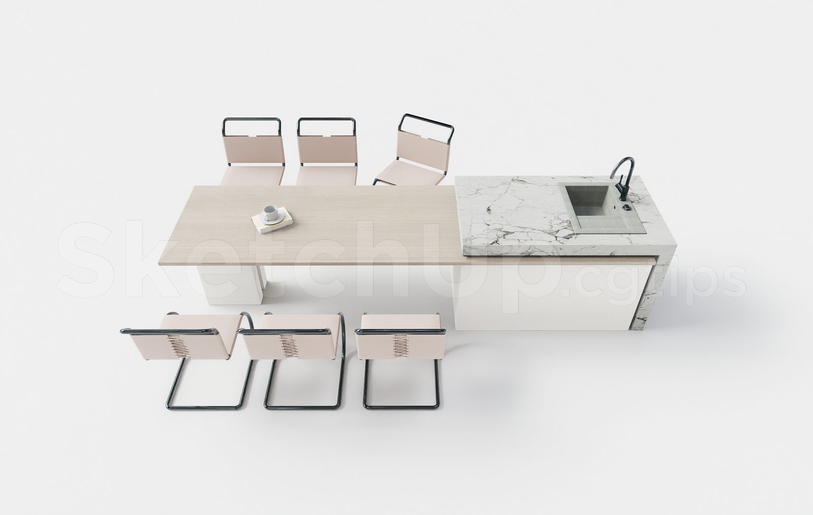 17489. Free Sketchup Kitchen Island Model Download (1)