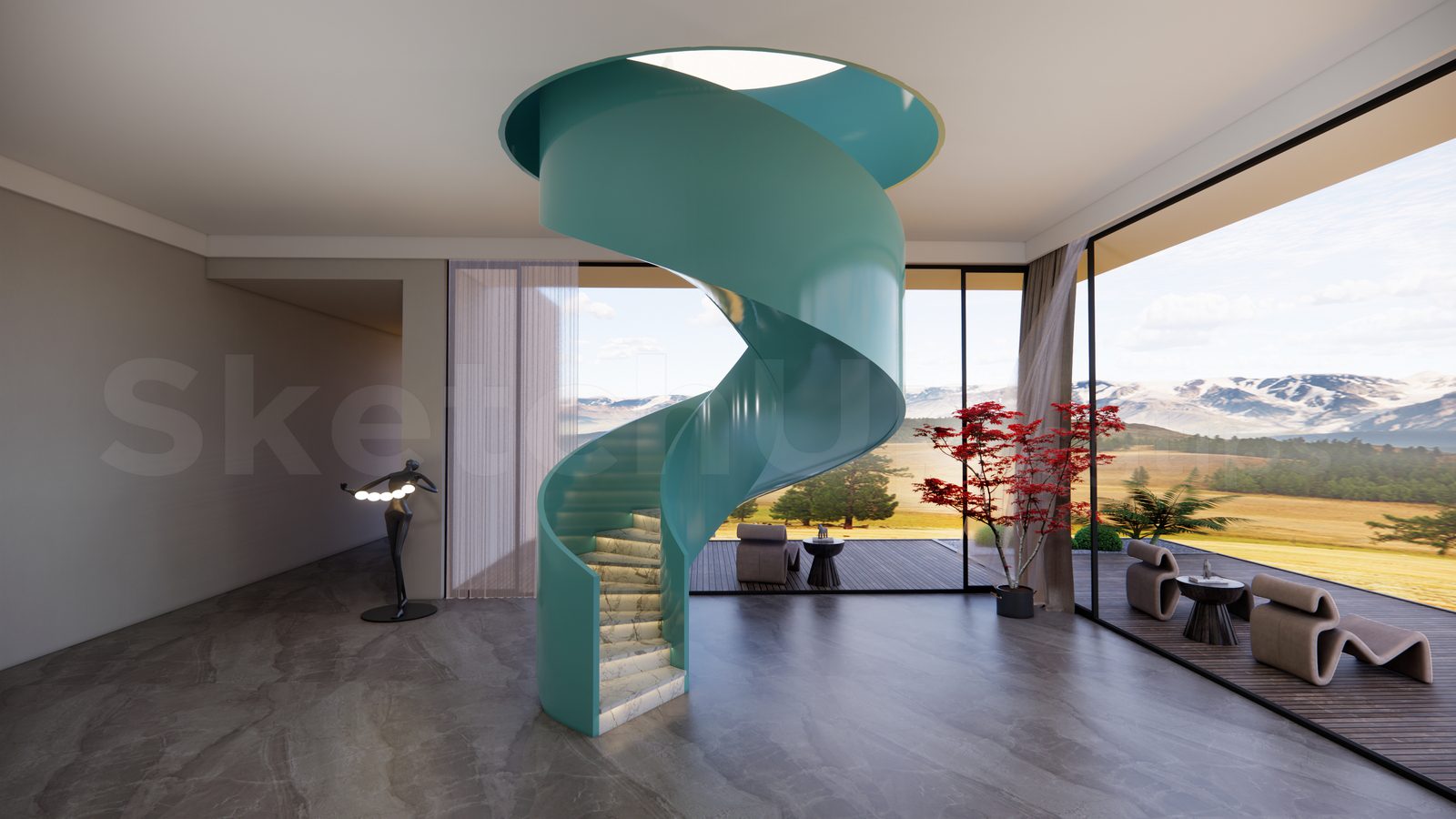 17503. Free Sketchup Stair Model Download (2)