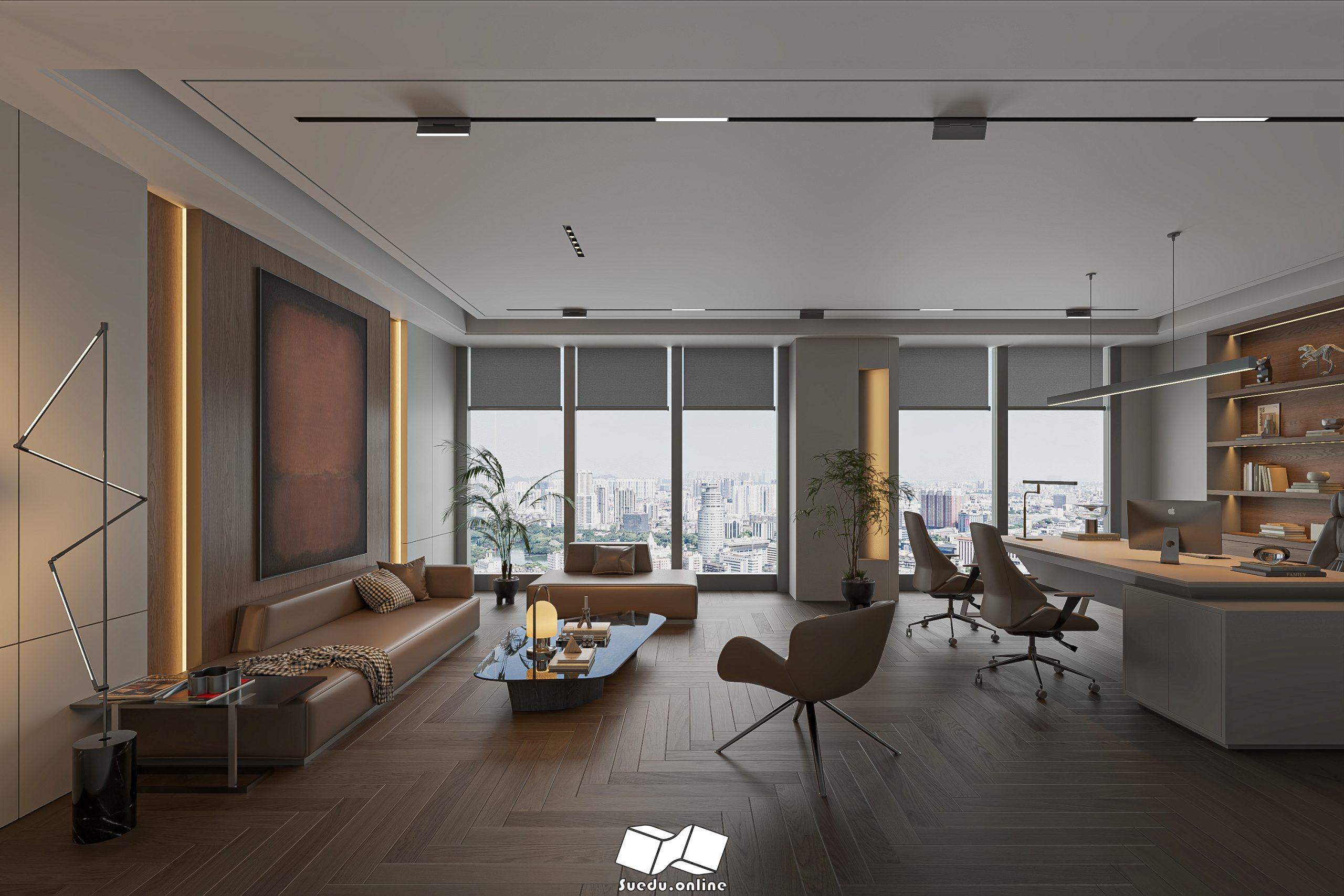 17505. Free Sketchup Work Room Interior Model Download By Phan Thuc (1)