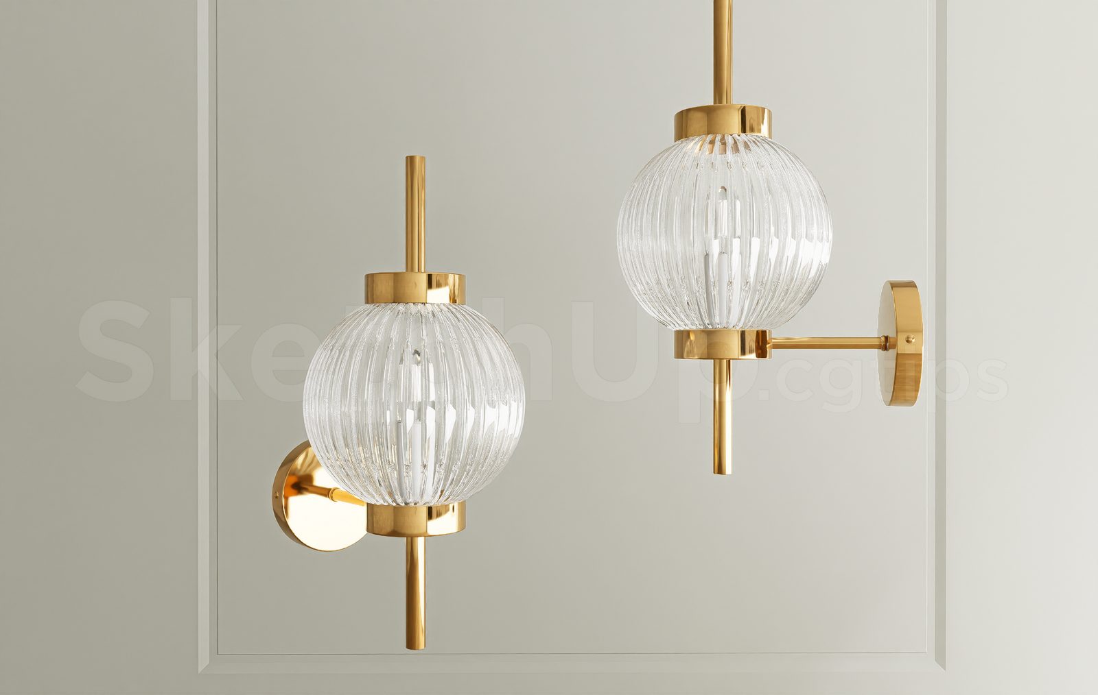 17527. Free Sketchup Wall Light Model Download (1)