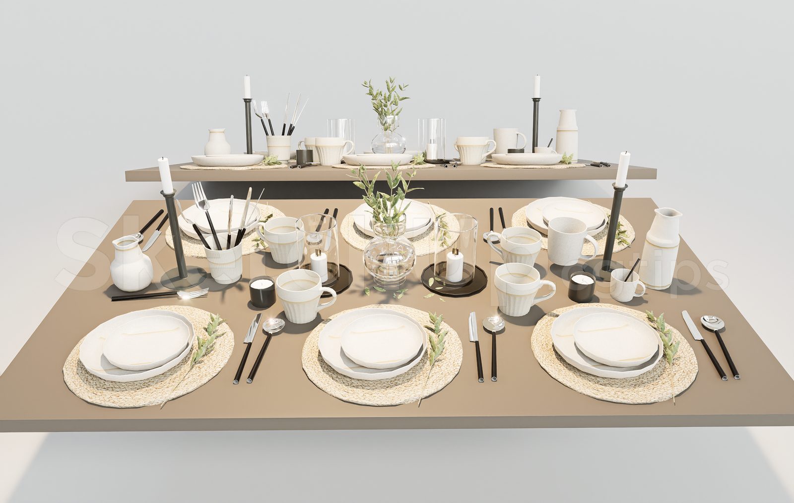 17541. Free Sketchup Tableware Model Download (2)