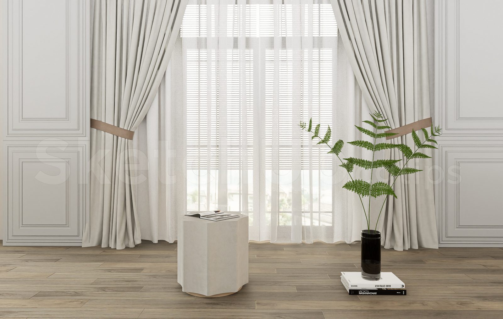 17555. Free Sketchup Curtain Model Download (2)