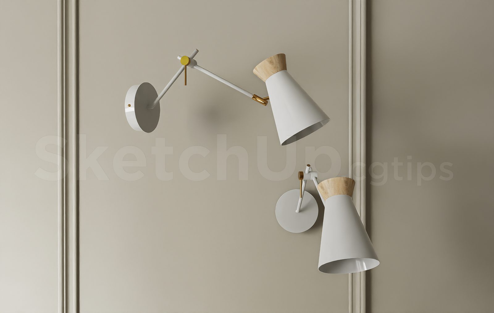 17561. Free Sketchup Wall Light Model Download (1)