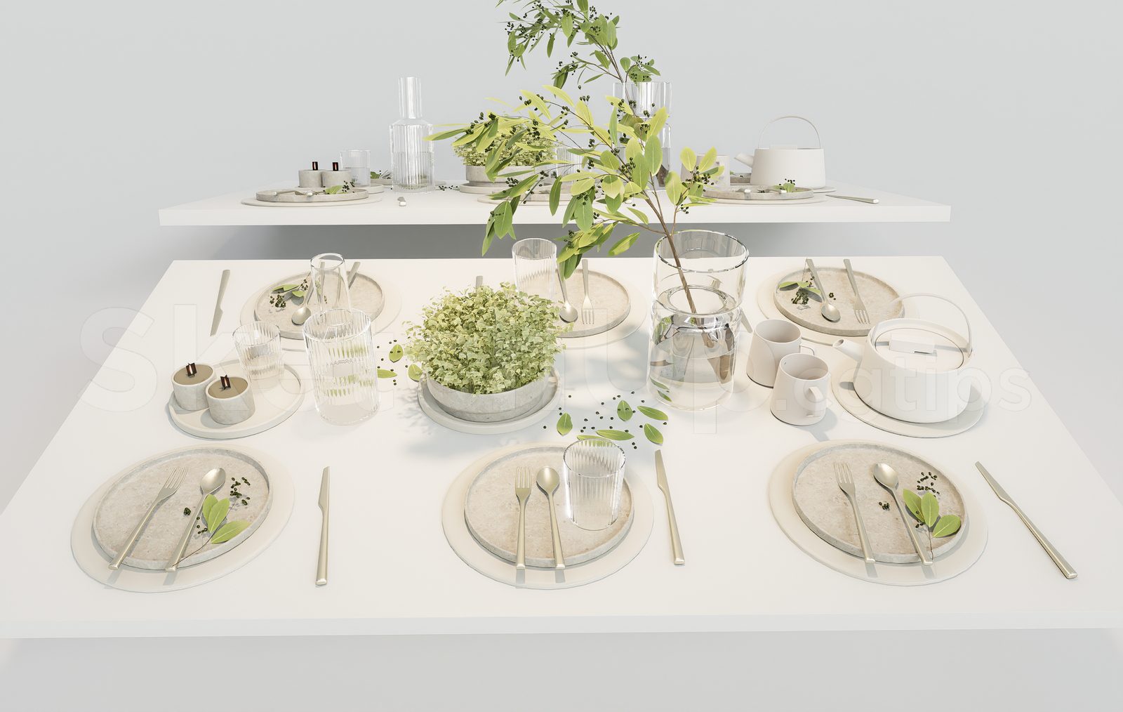 17562. Free Sketchup Tableware Model Download (1)