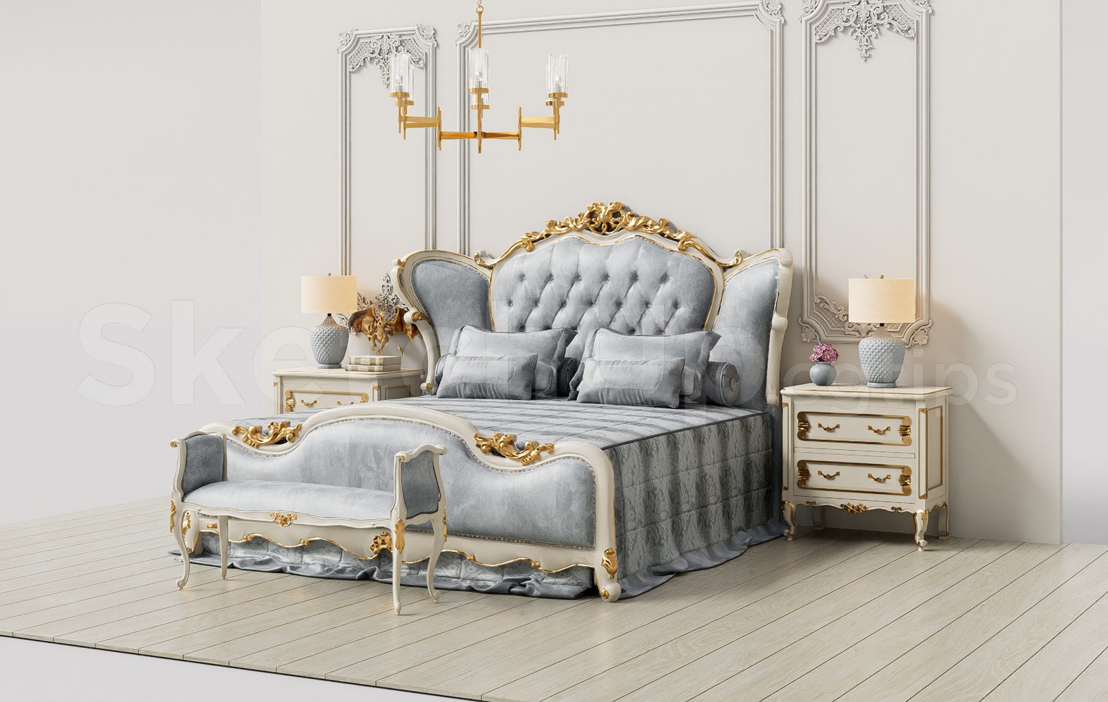 17575. Free Sketchup Bed Model Download (2)