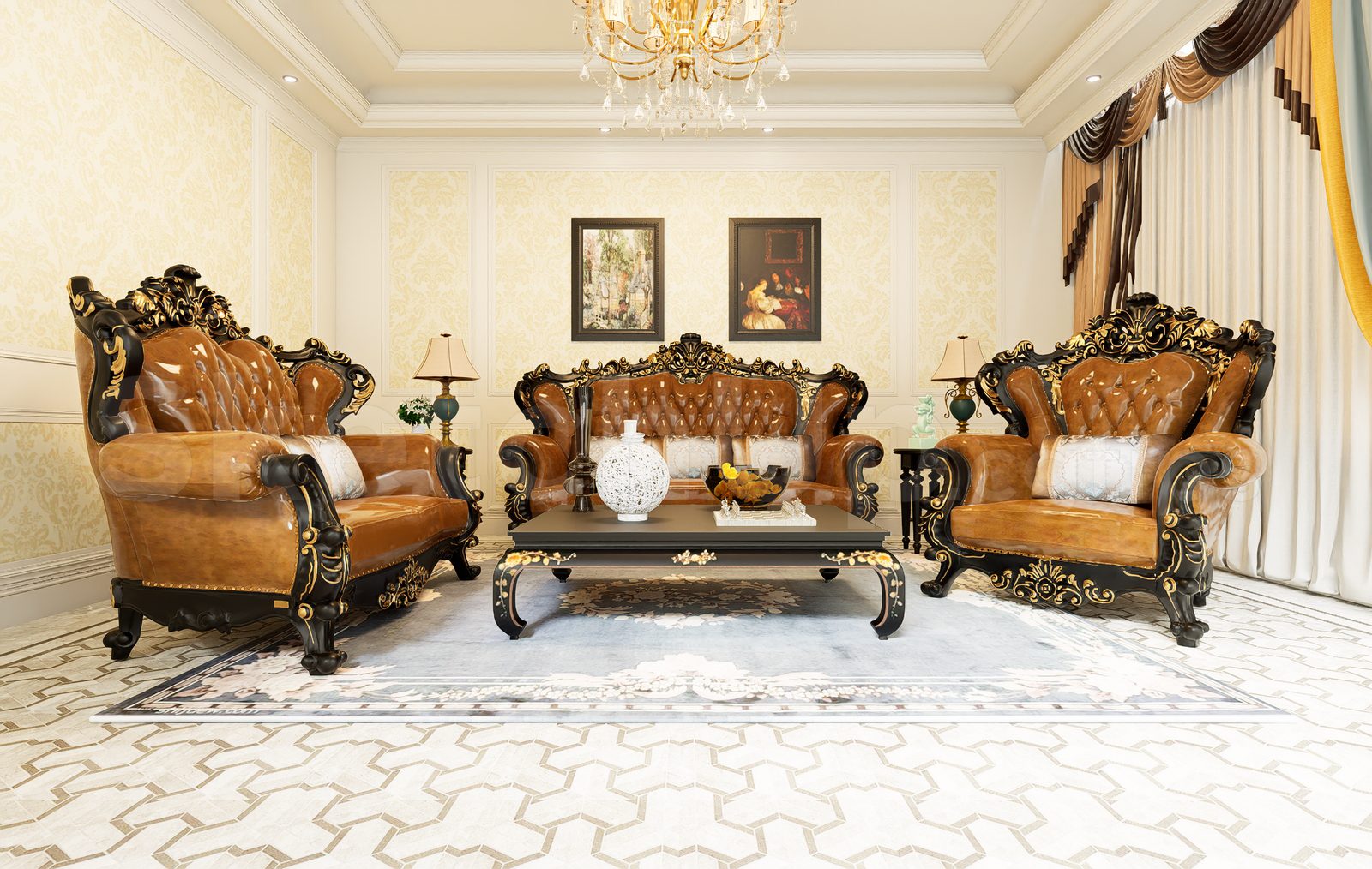 17623. Free Sketchup Neoclassical Sofa Model Download (1)