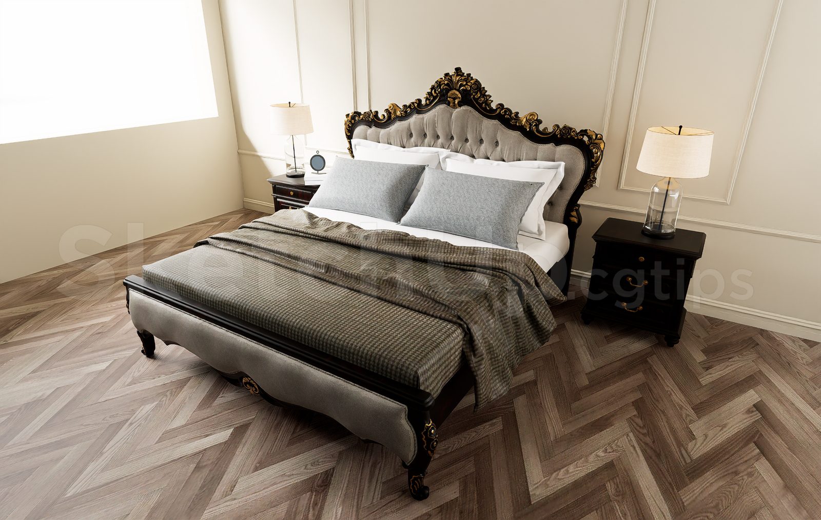 17638. Free Sketchup Bed Model Download (1)