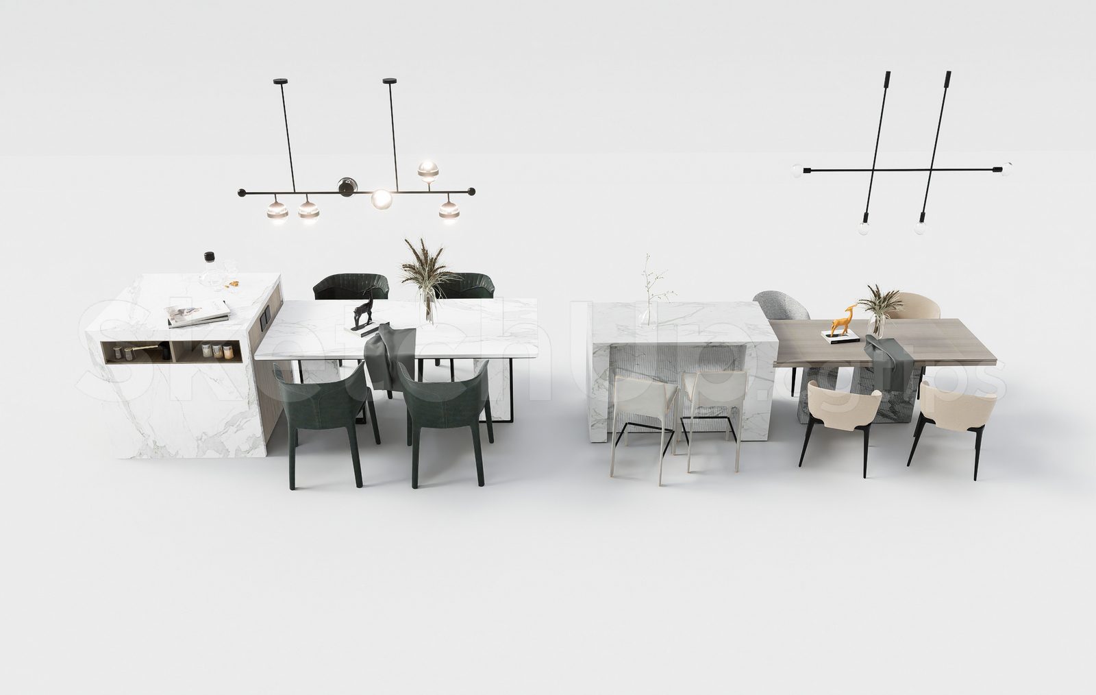 17641. Free Sketchup Kitchen Island Model Download (1)