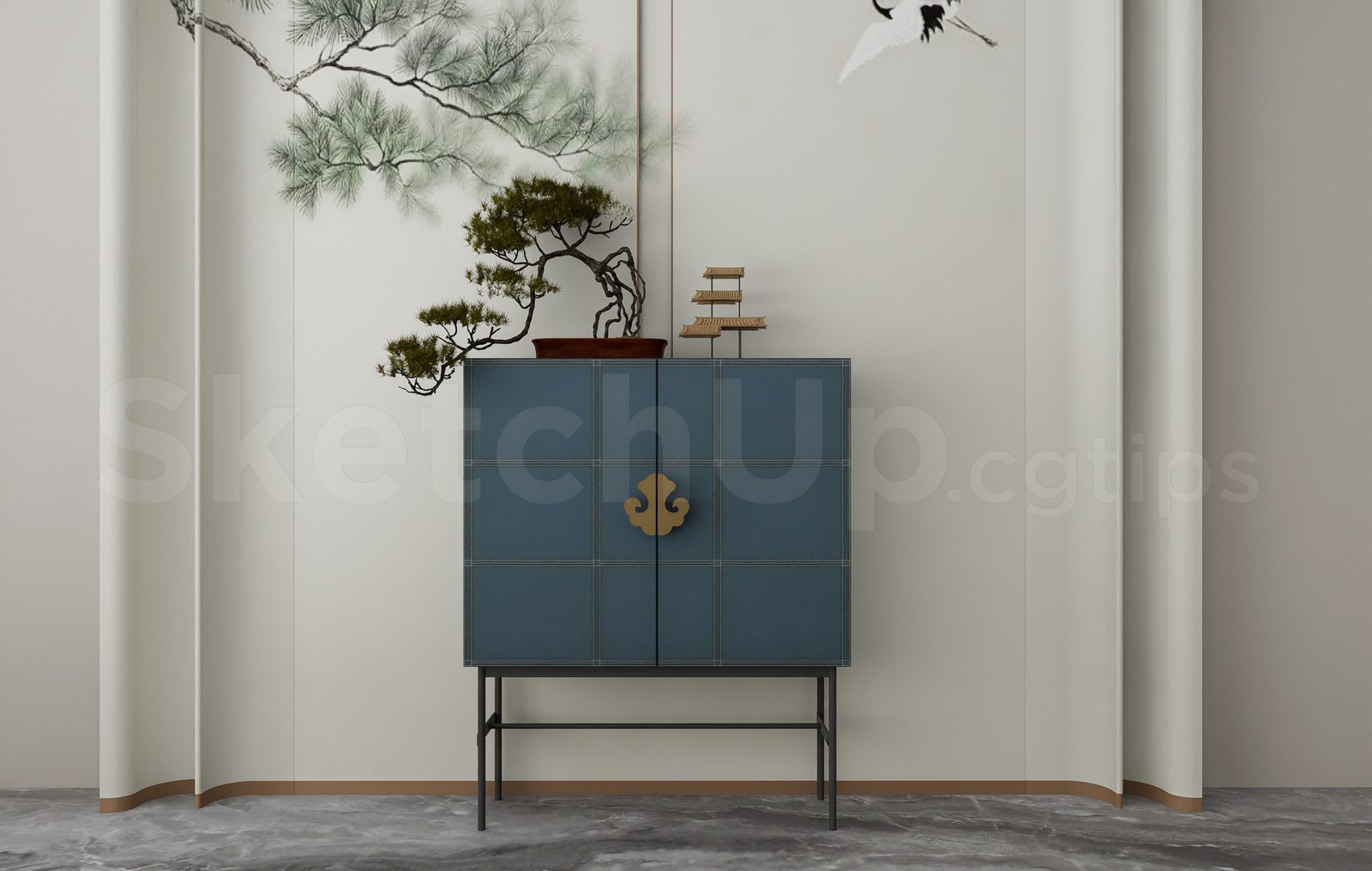 17642. Free Sketchup Console Table Model Download (1)