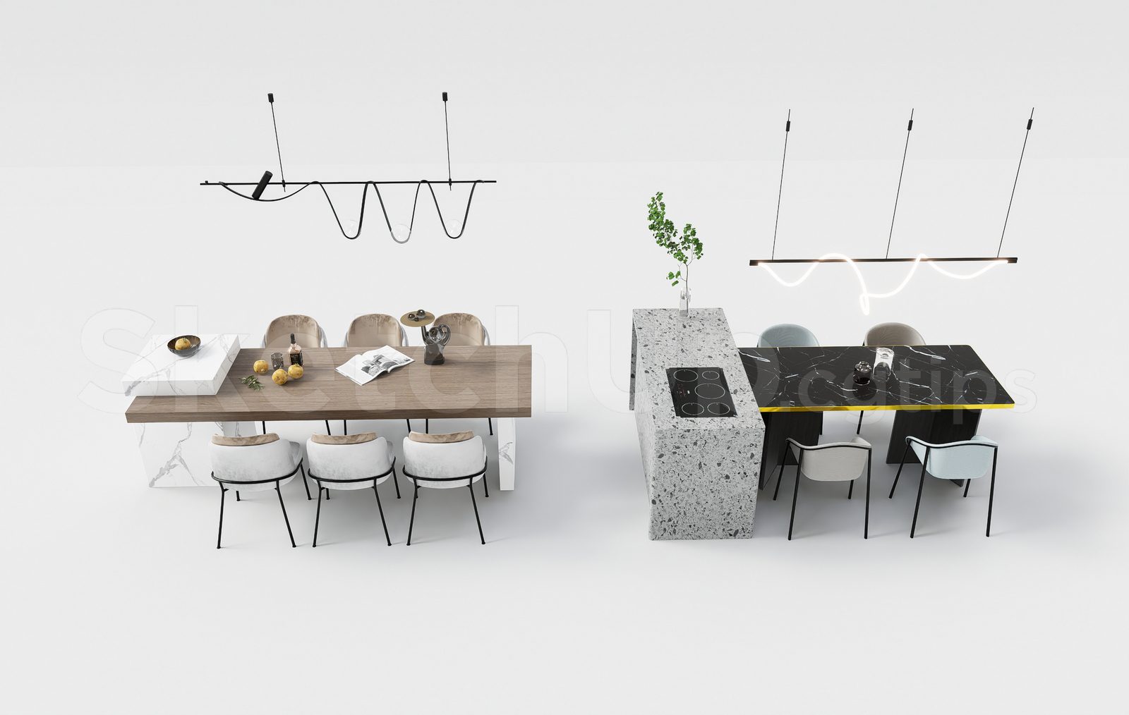 17650. Free Sketchup Kitchen Island Model Download (1)