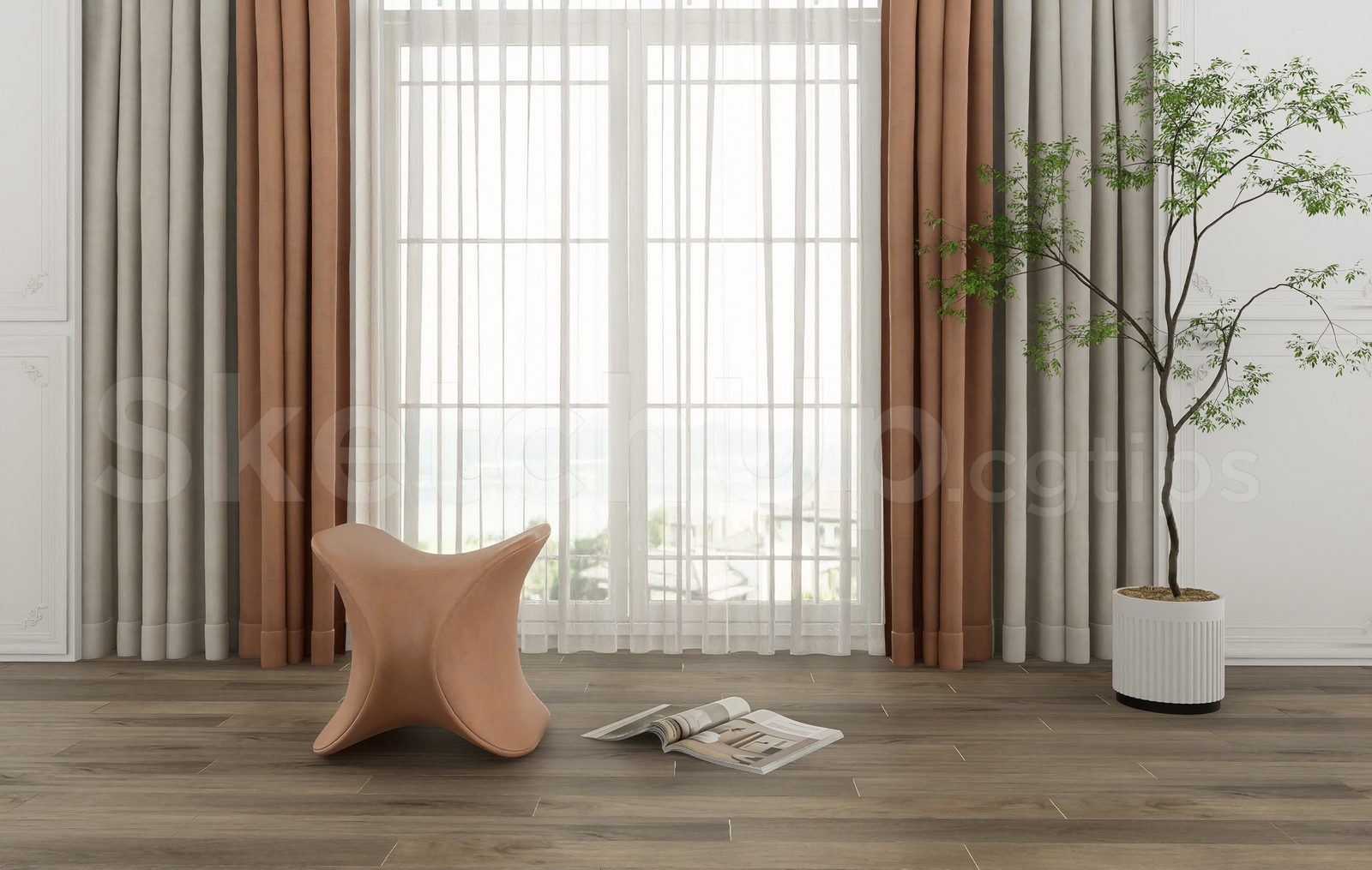 17662. Free Sketchup Curtain Model Download (2)