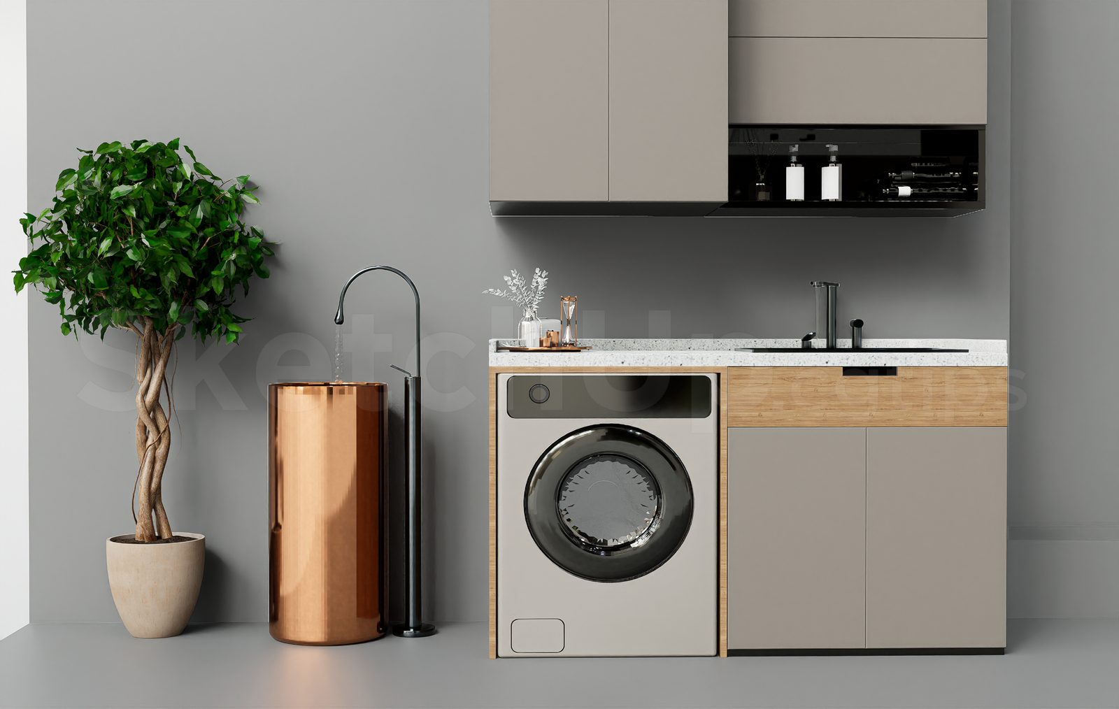 17681. Free Download Modern Laundry Room Sketchup Model (1)