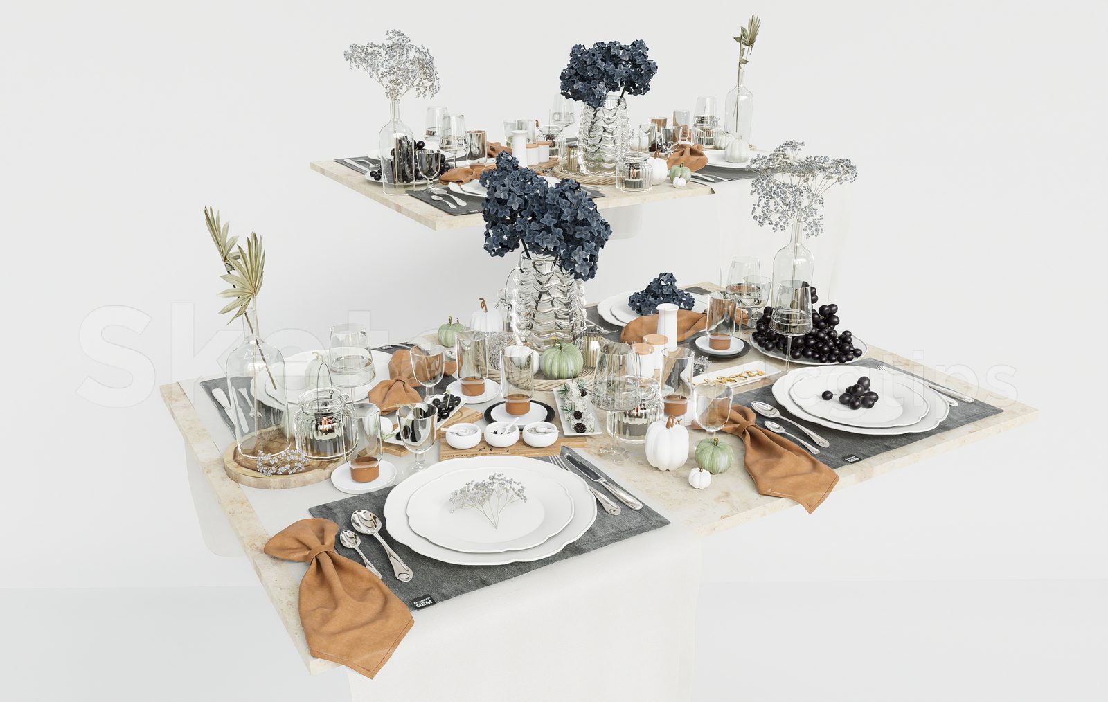 17687. Free Sketchup Tableware Model Download (1)