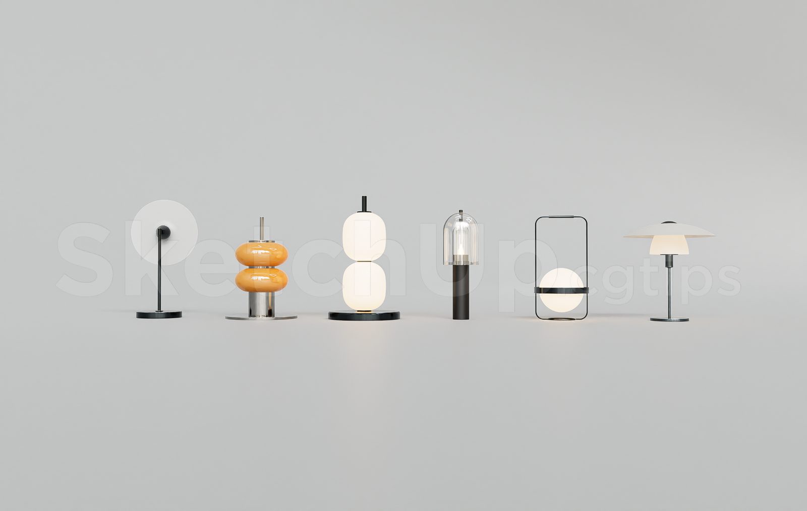 17699. Free Sketchup Table Lamp Model Download (2)